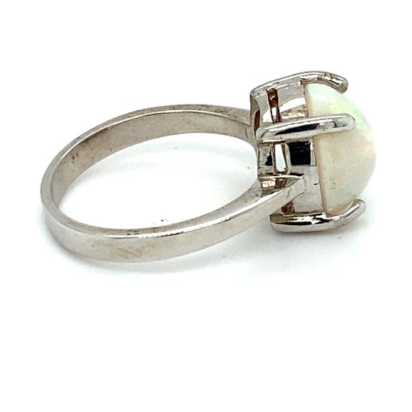 Precious Opal 3.75ct Platinum Solid Silver Ring - Picture 4 of 7